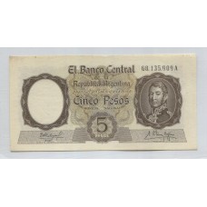 ARGENTINA COL. 447b BILLETE DE $ 5 SIN CIRCULAR UNC